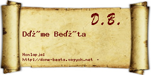 Döme Beáta névjegykártya